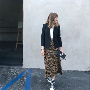 & other stories zebra print midi skirt